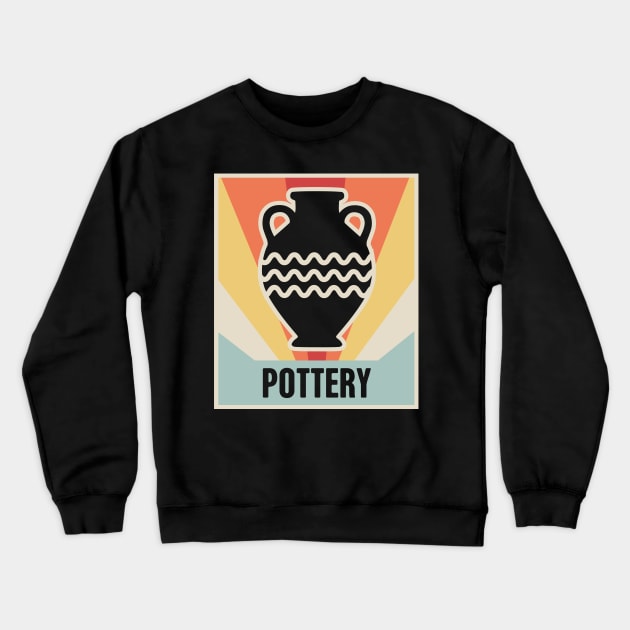 Vintage Style Pottery Poster Crewneck Sweatshirt by MeatMan